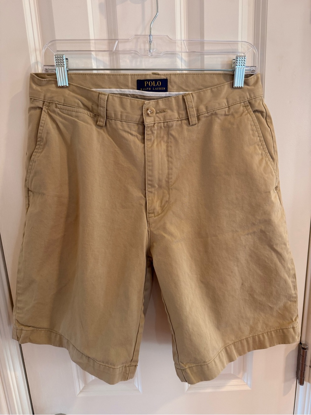 Polo by Ralph Lauren Tan Flat-Front Cotton Shorts